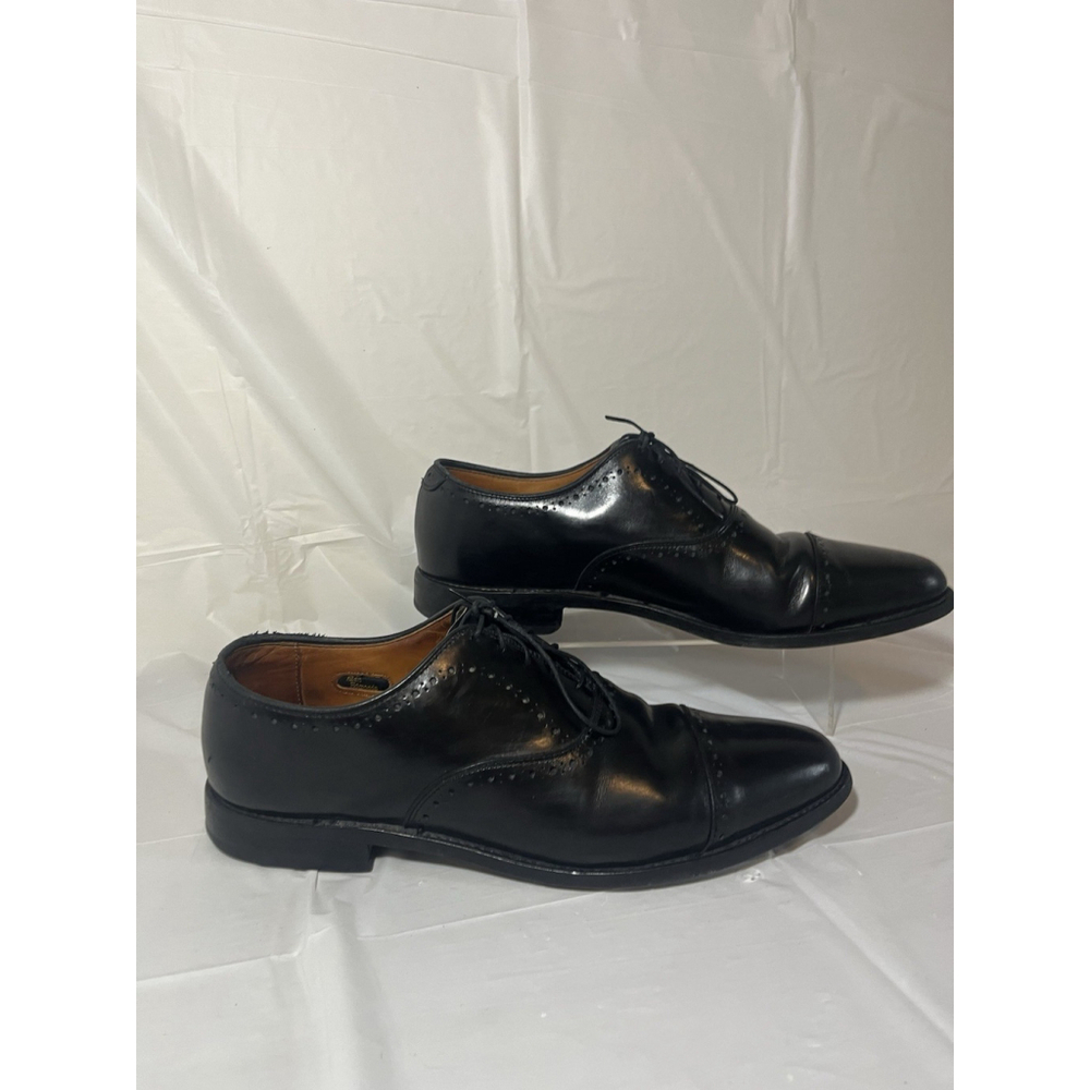 Allen Edmonds 9.5 B Mens Dress Shoes Hale Black Leather Brocade Oxfords ($425) - Picture 8 of 15